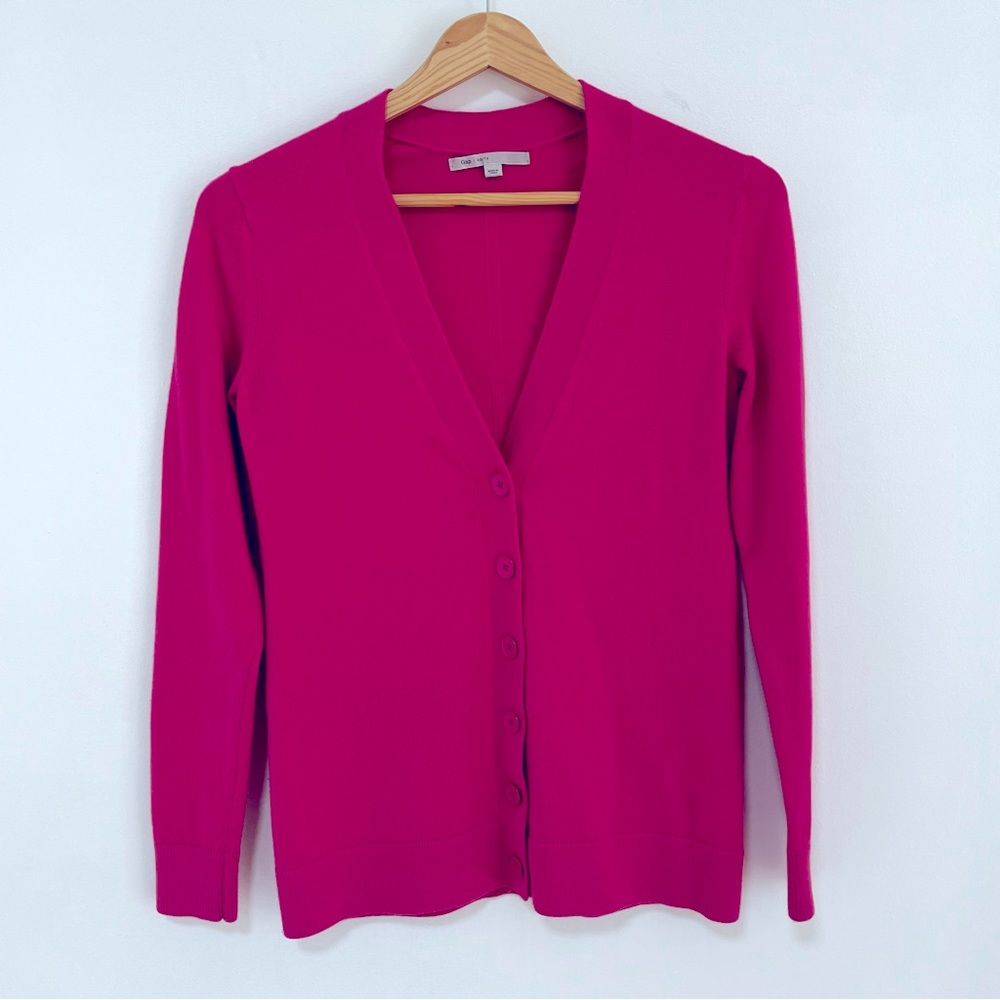 The Gap Raspberry Sorbet Fuchsia Pink Wool Blend Cardigan, XS